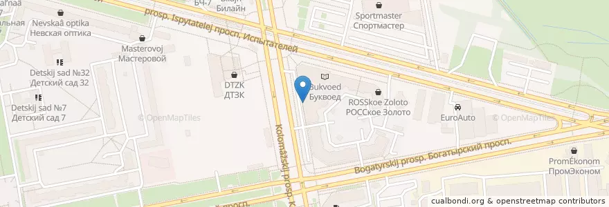 Mapa de ubicacion de Росбанк en Rusia, Северо-Западный Федеральный Округ, Óblast De Leningrado, San Petersburgo, Приморский Район, Округ Комендантский Аэродром.