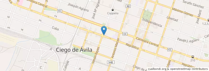 Mapa de ubicacion de Cafeteria Tun Tun en Kuba, Ciego De Ávila, Ciego De Ávila, Ciudad De Ciego De Ávila, Ciudad De Ciego De Ávila.