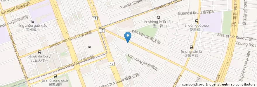 Mapa de ubicacion de 金礦咖啡 en Тайвань, Гаосюн, 苓雅區.
