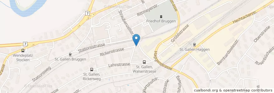 Mapa de ubicacion de Restaurant Ricken en İsviçre, Sankt Gallen, Wahlkreis St. Gallen, St. Gallen.