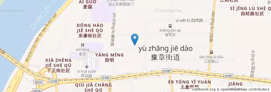 Mapa de ubicacion de 洪城居委会 en الصين, جيانغشي, نانتشانغ, 东湖区, 豫章街道.