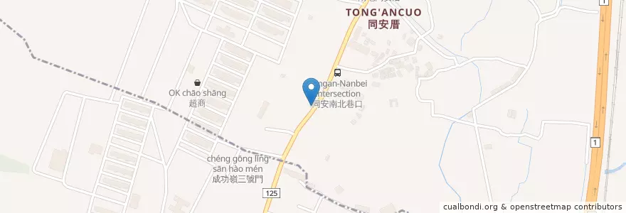 Mapa de ubicacion de 成功陳 臭豆腐 en Тайвань, Тайчжун, 南屯區.