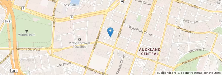 Mapa de ubicacion de Paradise BBQ Garden en نیوزیلند, Auckland, Waitematā.