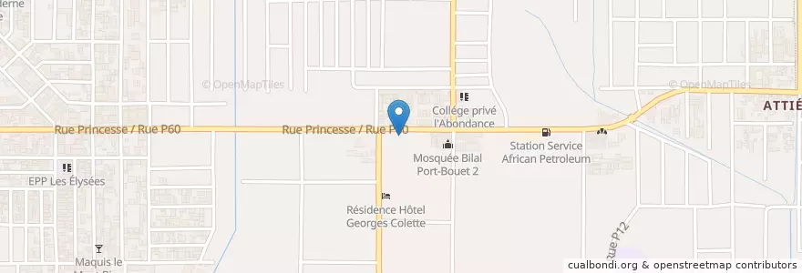 Mapa de ubicacion de Clinique médicale Vie en ساحل عاج, آبیجان, Yopougon.