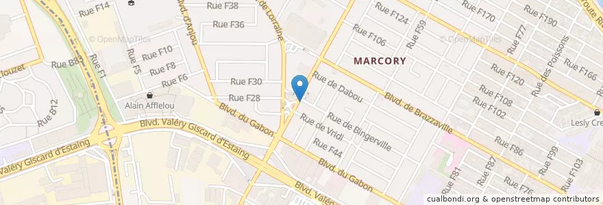 Mapa de ubicacion de Hot Snack Restaurant en ساحل عاج, آبیجان, Marcory.
