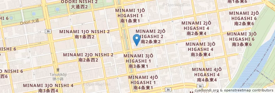 Mapa de ubicacion de Beer Bar North Island en اليابان, محافظة هوكايدو, 石狩振興局, 札幌市, 中央区.