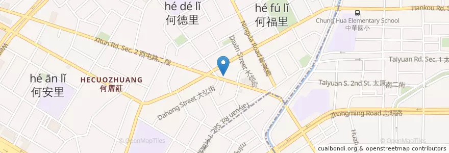 Mapa de ubicacion de 三商巧福 en 台湾, 台中市, 西屯区.
