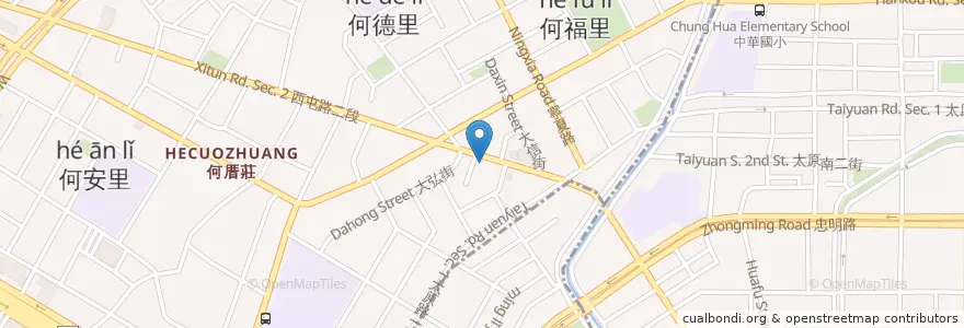 Mapa de ubicacion de 茶湯會 en 臺灣, 臺中市, 西屯區.