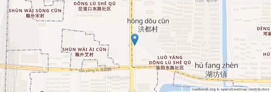Mapa de ubicacion de 洪中邮政所 en Çin, Jiangxi, Nanchang, 青山湖区.