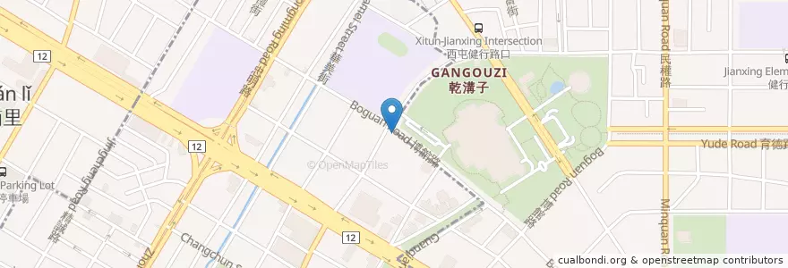 Mapa de ubicacion de 莊家火雞肉飯 en Taiwan, Taichung, West District.