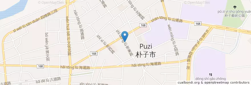 Mapa de ubicacion de 清木屋 en Tayvan, 臺灣省, 嘉義縣, 朴子市.