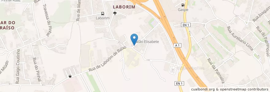 Mapa de ubicacion de Café Laborim en 葡萄牙, 北部大區, Área Metropolitana Do Porto, Porto, Vila Nova De Gaia, Mafamude E Vilar Do Paraíso.