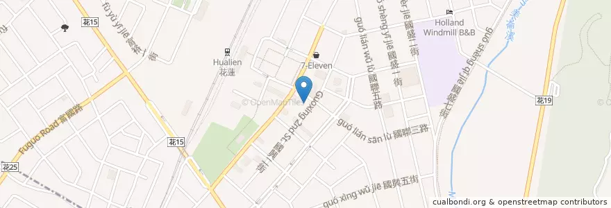 Mapa de ubicacion de Black Bobby Cafe en Taïwan, Province De Taïwan, Comté De Hualien, Hualien.