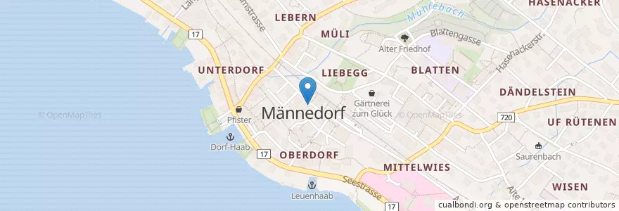 Mapa de ubicacion de Kurzzeit 15 min en Switzerland, Zurich, Bezirk Meilen, Männedorf.