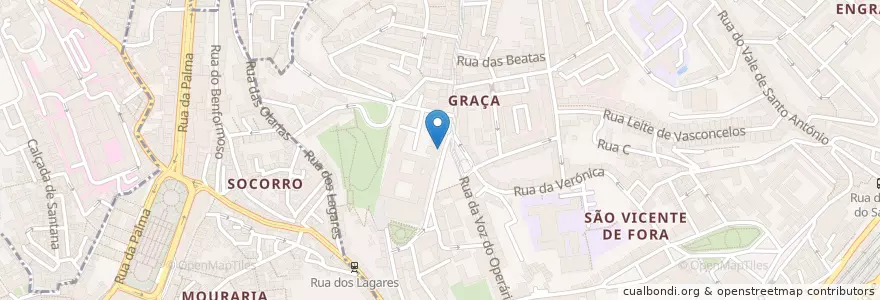 Mapa de ubicacion de Estrela da Graca en البرتغال, Área Metropolitana De Lisboa, Lisboa, Grande Lisboa, لشبونة, São Vicente.