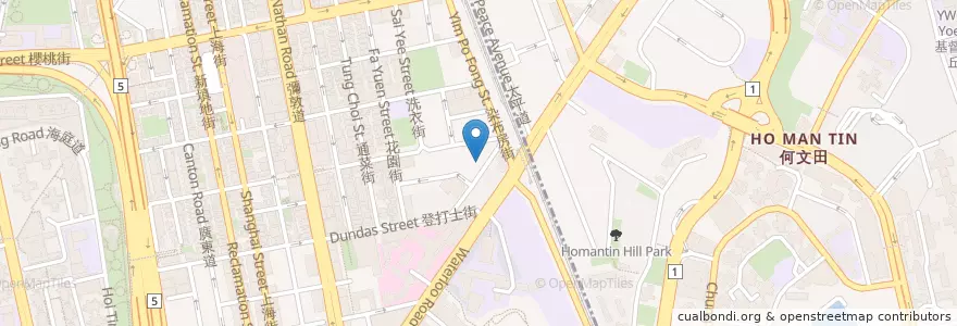 Mapa de ubicacion de Kwong Wa Street Post Office en China, Guangdong, Hong Kong, Kowloon, New Territories, Yau Tsim Mong District.