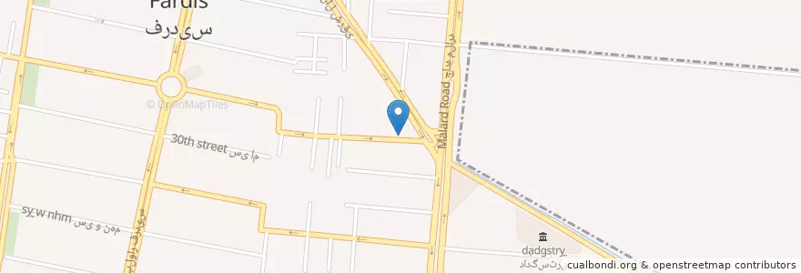 Mapa de ubicacion de پزشک قانونی en Iran, استان البرز, شهرستان فردیس, بخش مرکزی فردیس, فردیس.