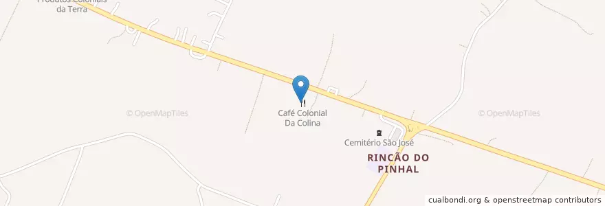 Mapa de ubicacion de Café Colonial Da Colina en 巴西, 南部, 南里奥格兰德, Região Geográfica Intermediária De Santa Maria, Região Geográfica Imediata De Santa Maria, Agudo.