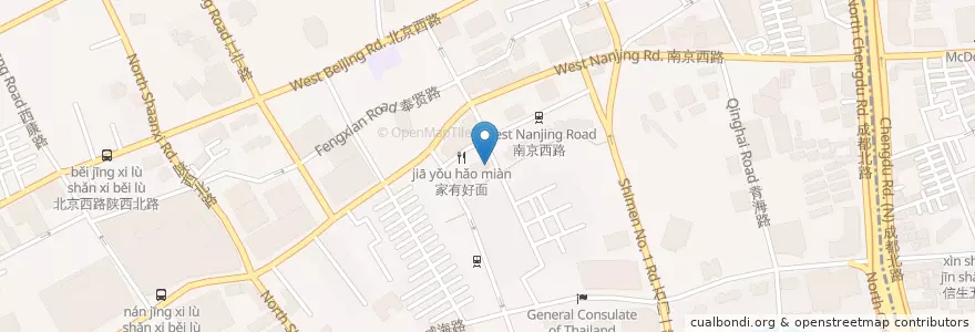 Mapa de ubicacion de 顺风港湾 en Çin, Şanghay, Jing'an.