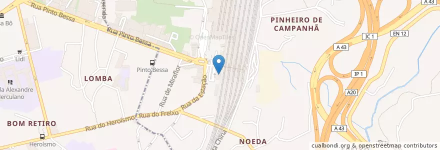 Mapa de ubicacion de Blue Cafe en Portugal, Norte, Área Metropolitana Do Porto, Porto, Porto, Campanhã.
