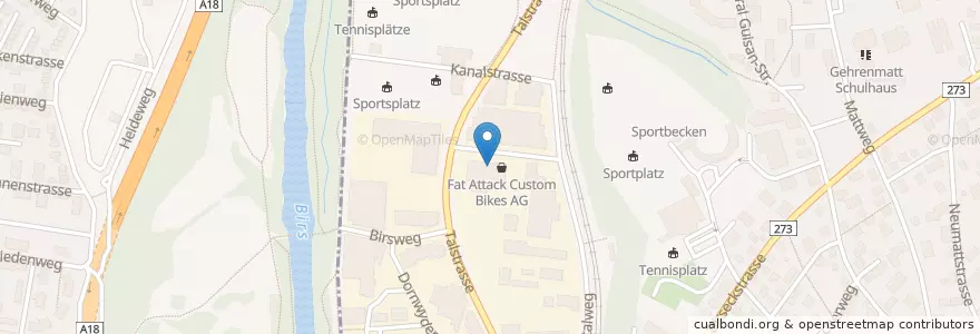 Mapa de ubicacion de Fat Inn Restaurant en Schweiz/Suisse/Svizzera/Svizra, Basel-Landschaft, Bezirk Arlesheim, Arlesheim.