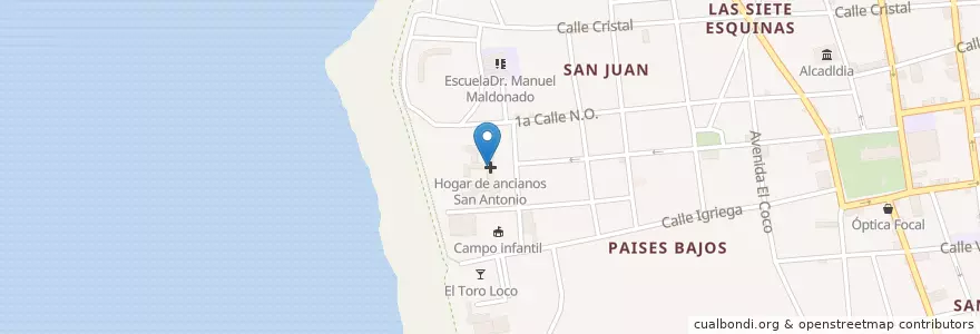 Mapa de ubicacion de Hogar de ancianos San Antonio en Nicaragua, Masaya, Masaya (Municipio).