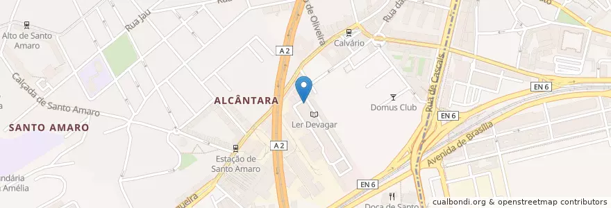 Mapa de ubicacion de A Praca en 葡萄牙, Área Metropolitana De Lisboa, Lisboa, Grande Lisboa, 里斯本, Alcântara.