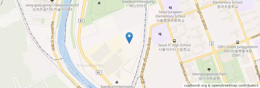 Mapa de ubicacion de 중계동성당 en 大韓民国, ソウル, 蘆原区, 상계6·7동.