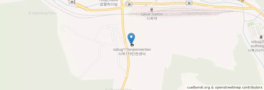 Mapa de ubicacion de 사북119안전센터 en 대한민국, 강원도, 정선군.