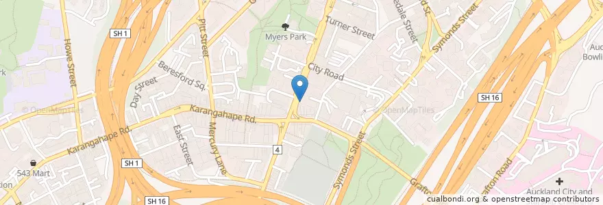 Mapa de ubicacion de Snax Cafe en Nueva Zelanda, Auckland, Waitematā.
