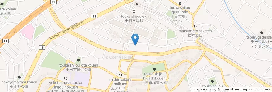 Mapa de ubicacion de 十日市場町自治会館 en 日本, 神奈川県, 横浜市, 緑区.