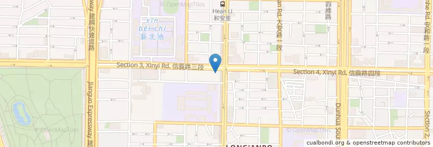 Mapa de ubicacion de 毛蟲藝術心理諮商所 en Taiwan, New Taipei, Taipei, Da'an District.