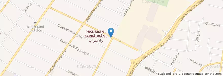 Mapa de ubicacion de رستورانهای زنجیره ای پرپروک(پاسداران) en イラン, テヘラン, شهرستان تهران, テヘラン, بخش مرکزی شهرستان تهران.