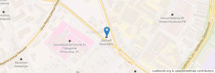 Mapa de ubicacion de Башнефть en Rusland, Уральский Федеральный Округ, Свердловская Область, Городской Округ Екатеринбург.