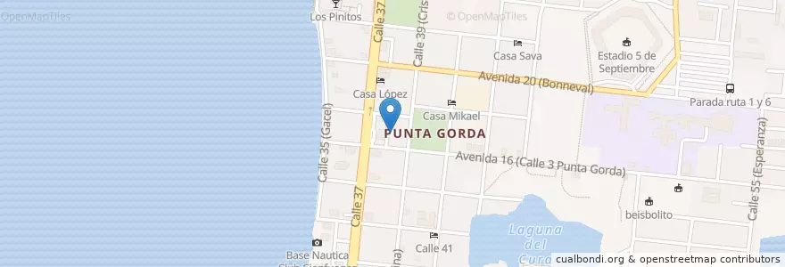 Mapa de ubicacion de Las Terrazas en 쿠바, Cienfuegos, Cienfuegos, Ciudad De Cienfuegos.