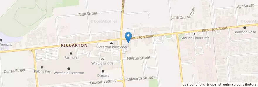 Mapa de ubicacion de Korean Noodle Lounge en 新西兰, Canterbury, Christchurch City, Halswell-Hornby-Riccarton Community.
