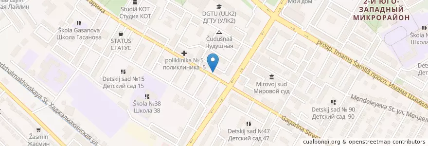 Mapa de ubicacion de Мосфарм en 俄罗斯/俄羅斯, 北高加索联邦管区, 达吉斯坦共和国, Городской Округ Махачкала.