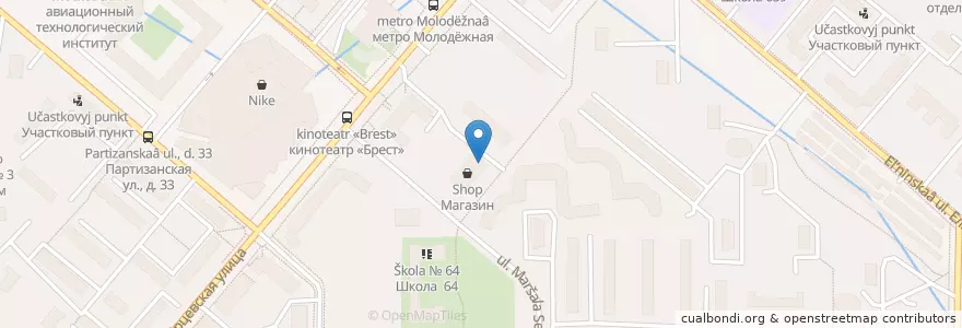 Mapa de ubicacion de Будь Здоров! en 俄罗斯/俄羅斯, Центральный Федеральный Округ, Москва, Западный Административный Округ, Район Кунцево.