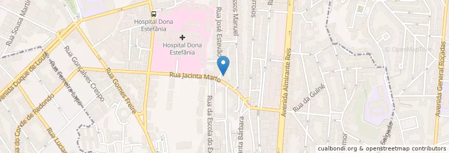 Mapa de ubicacion de Espuma dos Dias en Portugal, Área Metropolitana De Lisboa, Lisboa, Grande Lisboa, Lisboa, Arroios.