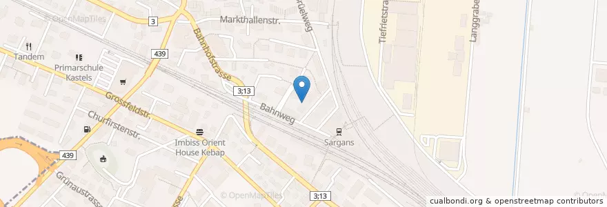 Mapa de ubicacion de Dentafair en Schweiz, Sankt Gallen, Wahlkreis Sarganserland, Sargans.
