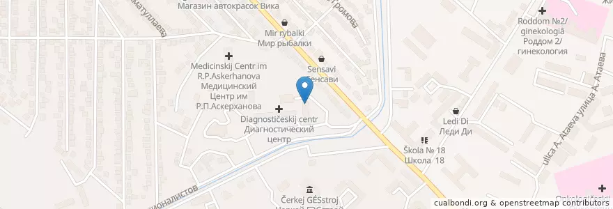 Mapa de ubicacion de Целитель en روسیه, ناحیه فدرالی قفقاز شمالی, داغستان, Городской Округ Махачкала.