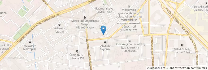 Mapa de ubicacion de Хинкальная en Rusland, Centraal Federaal District, Moskou, Центральный Административный Округ, Басманный Район.