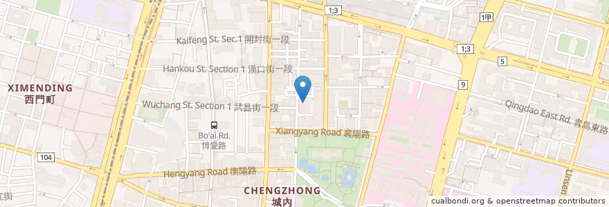 Mapa de ubicacion de 臺灣土地銀行信託部 en Тайвань, Новый Тайбэй, Тайбэй, 中正區.