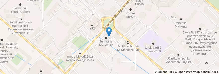 Mapa de ubicacion de Озерки en Rusland, Centraal Federaal District, Moskou, Западный Административный Округ, Район Кунцево.