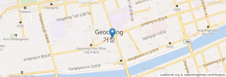 Mapa de ubicacion de 제이&비 (J&B) en Corea Del Sur, Gyeongsang Del Sur, 거창군.