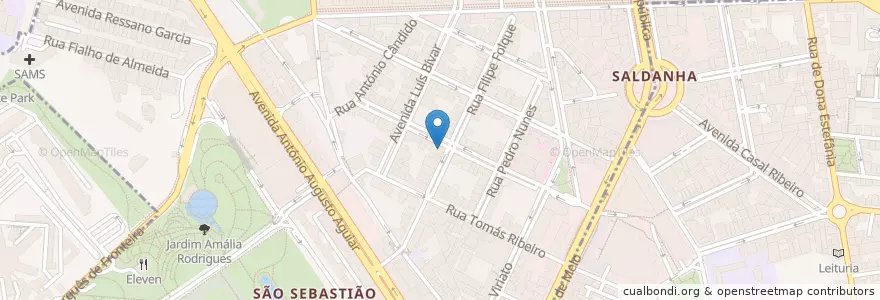 Mapa de ubicacion de Gelanel en 포르투갈, Área Metropolitana De Lisboa, Lisboa, Grande Lisboa, 리스본, Avenidas Novas.
