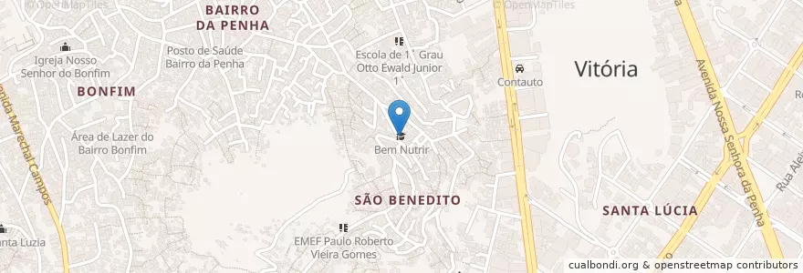 Mapa de ubicacion de Bem Nutrir en Brezilya, Güneydoğu Bölgesi, Espírito Santo, Região Geográfica Intermediária De Vitória, Vitória, Região Metropolitana Da Grande Vitória, Microrregião Vitória.