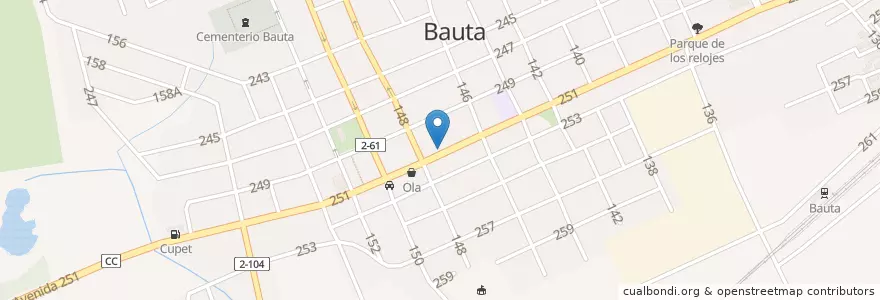 Mapa de ubicacion de campana China en Cuba, Artemisa, Bauta, Ciudad De Bauta.