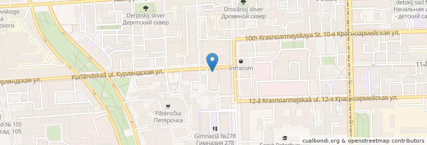 Mapa de ubicacion de СПбГАСУ en 俄罗斯/俄羅斯, Северо-Западный Федеральный Округ, 列宁格勒州, Санкт-Петербург, Адмиралтейский Район.