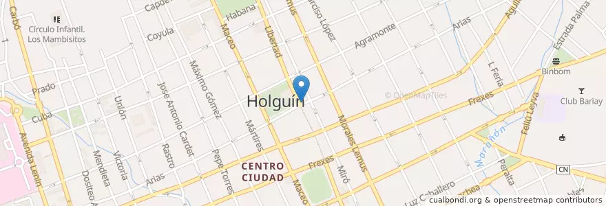 Mapa de ubicacion de Casa del Ajedrecista en Cuba, Holguín, Holguín.